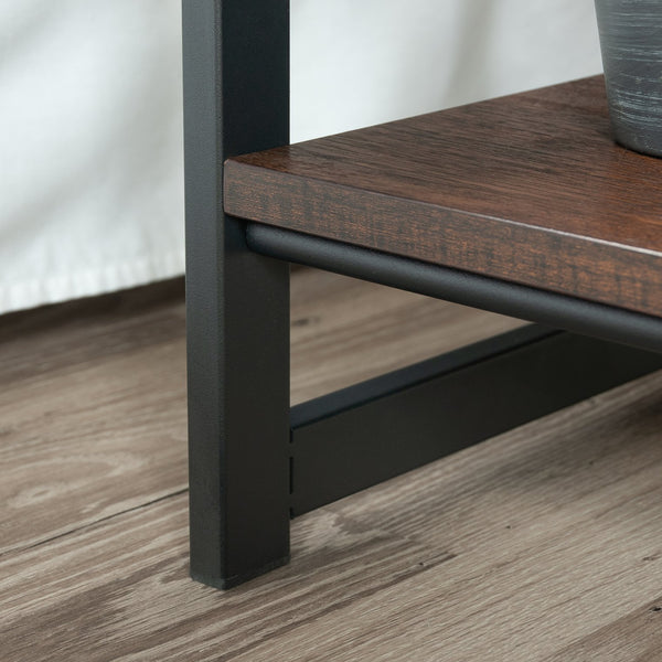 English Elm Side Table Brown Finish Night Stand with Drawer & Open Shelf, Compact Oak Accent, Durable Engineered Wood, Easy Assembly (24" H) B356P367900