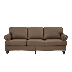 English Elm 83" Modern Classic Three-Seater Sofa with Storage, Upholstered Polyester, Solid Wood Frame, 900lb Capacity Brown W1097S00178