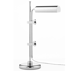 Satire Adjustable Nickel Table Lamp - Modern Minimalist Design with Integrated LED & Dimmable Feature