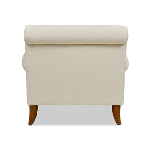 English Elm Jennifer Taylor Home - Alana 38" Lawson Accent Arm Chair With Metal Casters - Elegant Light Beige Linen Upholstery B2719P238305