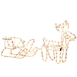 English Elm Outsunny LED Reindeer & Sleigh Outdoor Decoration with 192 Warm Lights, Steel Frame, IP44 Waterproof (90) W2225P173953