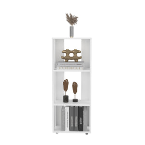 English Elm Eco 39" Tall Four-Tier Bookcase with Slim Profile, Modern Storage Solution for Small Rooms White 9.4 L x 27 W x 7 H B070P254756
