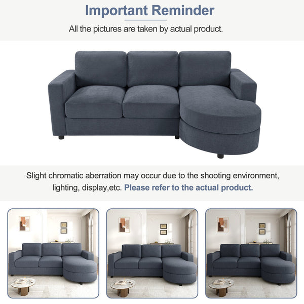 English Elm Modern Sectional Sofa - Stylish L-Shaped Couch With Curved Chaise, Usb Ports & Storage For Comfort N719S002170C