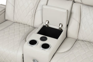 English Elm Fortuner 3PC Beige Upholstery Recliner Set with LED, Massage, Power Recliners, Bluetooth, USB - Modern Luxury B009S01804