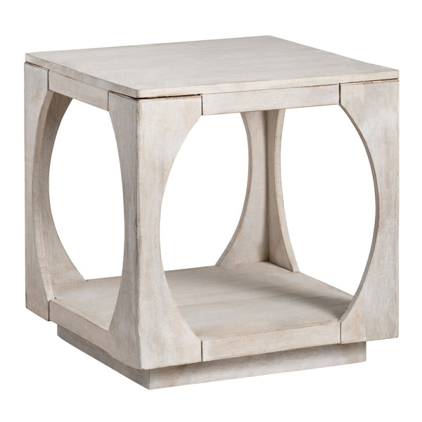 Crestview Collection Transitional Accent Table - Timeless Mango Wood Design With Stylish Curved Cutouts & Spacious Shelf Tan Solid Wood Cvfnr4215