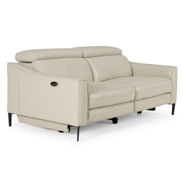 VIG Furniture Eden Modern Grey Split Leather Sofa With Independent Power Recline, Metal Legs For Living Rooms VGKVKM.5012-GRY-SF