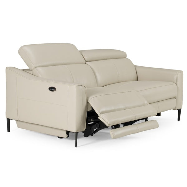 VIG Furniture Eden Modern Grey Split Leather Sofa With Independent Power Recline, Metal Legs For Living Rooms VGKVKM.5012-GRY-SF
