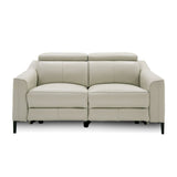 Divani Casa Eden - Modern Grey Leather Loveseat with 2 Recliners