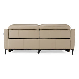VIG Furniture Eden Modern Two-Seat Power Recliner In Genuine Split Leather With Walnut Frame And Metal Legs Taupe Loveseat VGKV-KM.5012-LOVE-TAN