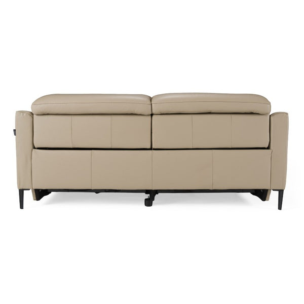 VIG Furniture Eden Modern Two-Seat Power Recliner In Genuine Split Leather With Walnut Frame And Metal Legs Taupe Loveseat VGKV-KM.5012-LOVE-TAN