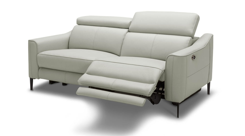 VIG Furniture Eden Modern Grey Leather Reclining Sofa Set With Power Recliners, Metal Legs, Easy-Care Upholstery VGKVKM.5012-GRY-SET