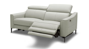 VIG Furniture Eden Modern Grey Leather Reclining Sofa Set With Power Recliners, Metal Legs, Easy-Care Upholstery VGKVKM.5012-GRY-SET