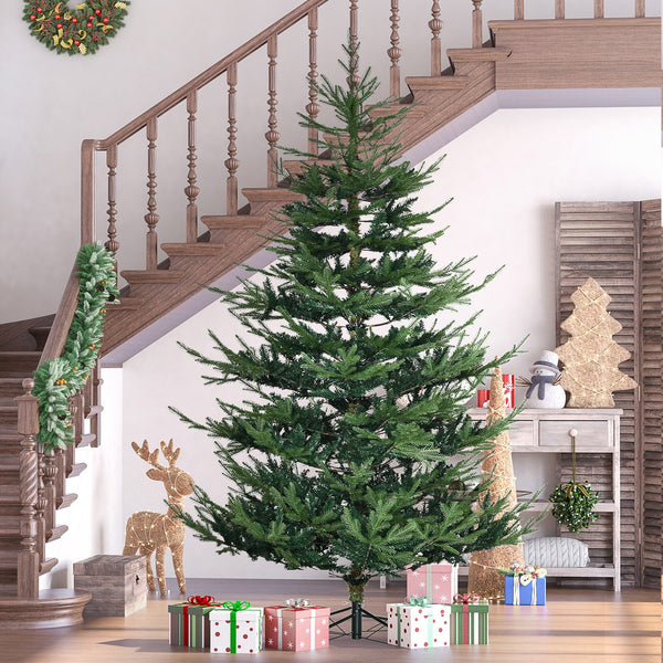 English Elm Homcom 7.5 Foot Artificial Christmas Tree - Lifelike Pine With 1218 Branches & Easy Auto Open Design W2225P229252