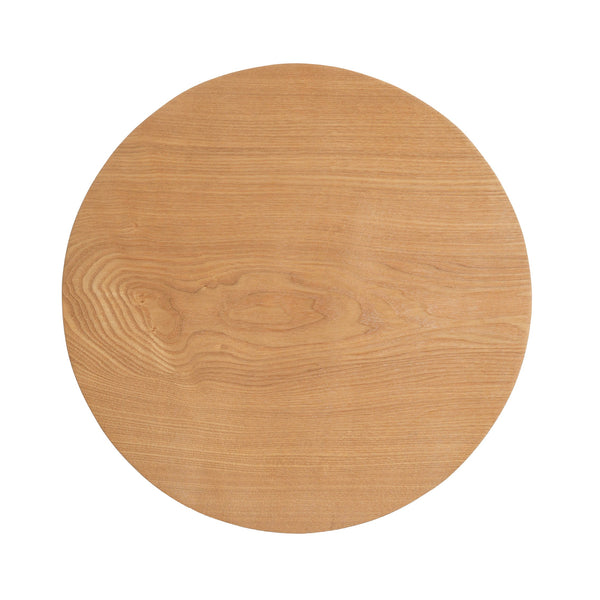 English Elm 15.35 Inch Dark Veneer Curved Tiered End Table for Modern Minimalist Living Rooms N772P412293N