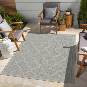 English Elm Sunshine Silver Indoor/Outdoor Area Rug – 5'3" X 7'3" Durable, Stain-Resistant, Easy To Clean Design B186P198869-GIGA
