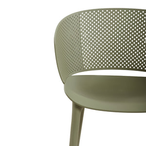 English Elm Gerald Outdoor Stackable Dining Chairs Uv Resistant Molded Plastic Patio Set of 2 Sage Green N776P390476G