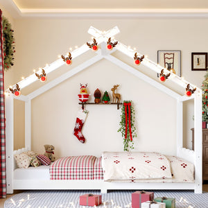 English Elm Twin House Frame Floor Bed Solid Pine Kids Room Montessori Low Profile Play Nook W1580P387835