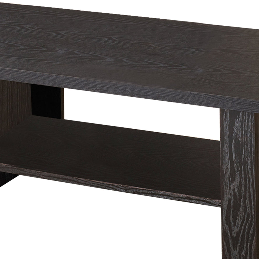 English Elm Bewildering Matte Black Wood 3 Piece Nesting Side Table Set with Open Shelves B056P216344