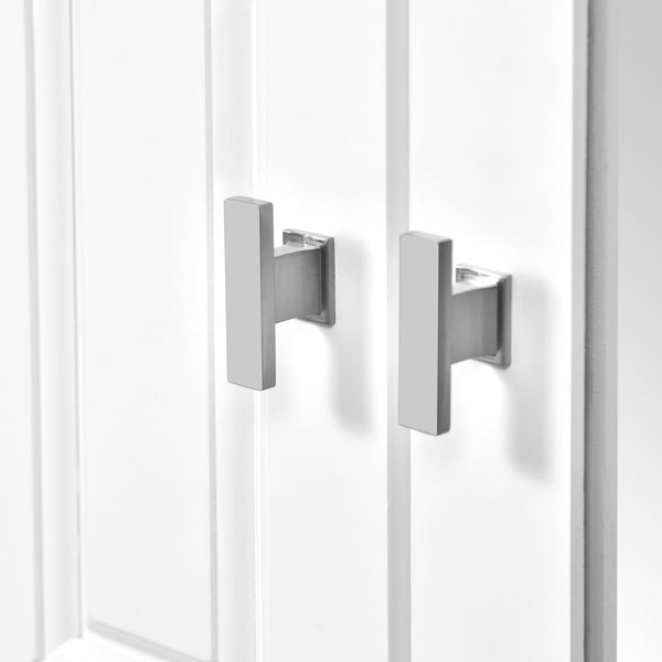English Elm Bathroom Wall Cabinet with Mirror and 5 Shelves — Wall-Mounted Medicine Cabinet, Modern Storage Solution White N710P252503K
