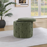 OSP Home Furnishings Erindale Round Storage Ottoman Pine