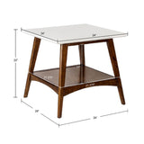 Madison Park Parker Mid-Century End Table MP120-0095 Off-White/Pecan