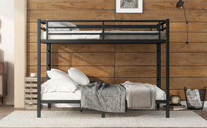 English Elm Metal Queen Over Queen Bunk Bed For Teens & Adults - Sturdy, Space-Saving, Noise-Reducing Design! W1580S00488