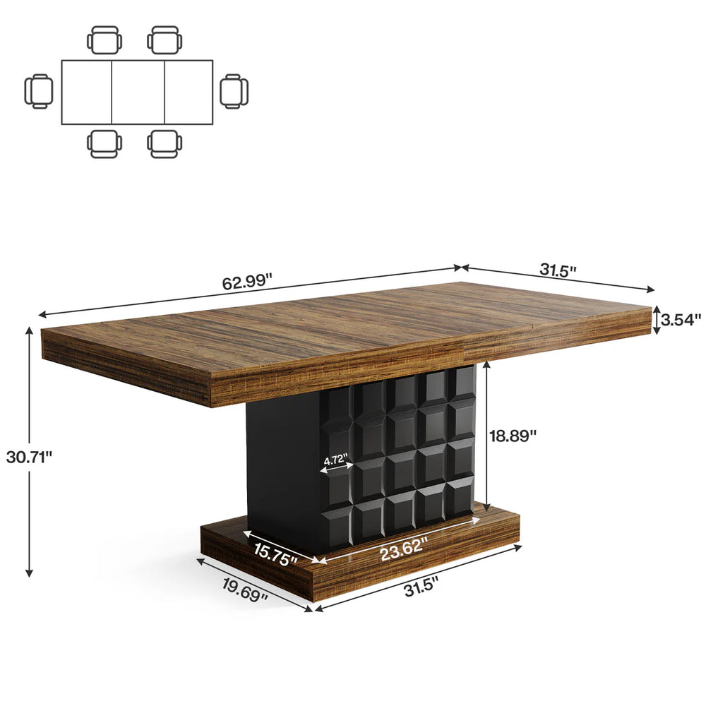 English Elm Natural Farmhouse Bar Table with U-shaped Top and Rustic Slat Detailing for Entertaining T3971P464146