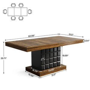 English Elm Natural Farmhouse Bar Table with U-shaped Top and Rustic Slat Detailing for Entertaining T3971P464146