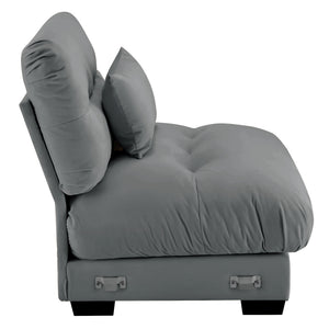 English Elm Milano Velvet Armless Modular Sofa Plush Cloud Cushion Lounge Seat for Living Room W714P283159