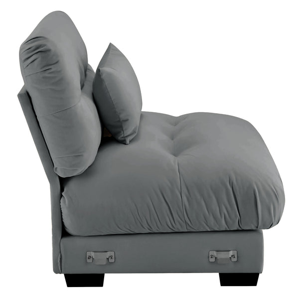 English Elm Milano Velvet Armless Modular Sofa Plush Cloud Cushion Lounge Seat for Living Room W714P283159