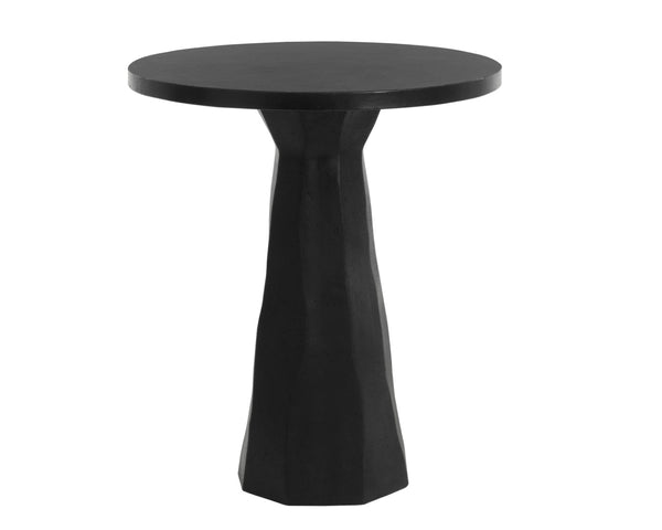 Sunpan KLIFF Bar Table - Modern Matte Black Concrete Design for Indoor & Outdoor Dining Spaces, 40" Tall 112372
