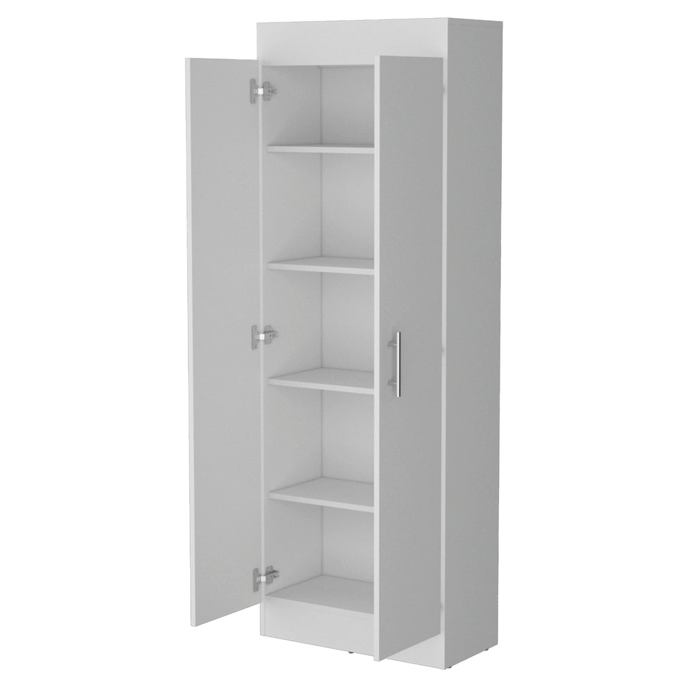 English Elm Dawson Kitchen Pantry Cabinet with 5 Adjustable Shelves, White or Black Finish, Slim 23.6"W Storage B128P176124