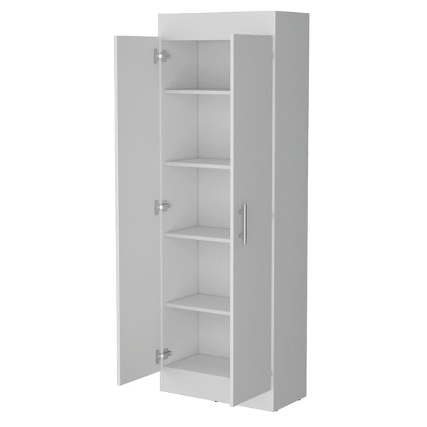 English Elm Dawson Kitchen Pantry Cabinet with 5 Adjustable Shelves, White or Black Finish, Slim 23.6"W Storage B128P176124