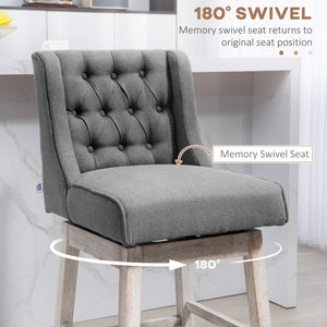 English Elm Homcom Wingback Counter Stools Set of 2 Swivel Tufted Upholstered Kitchen Bar Seating W2225P217148