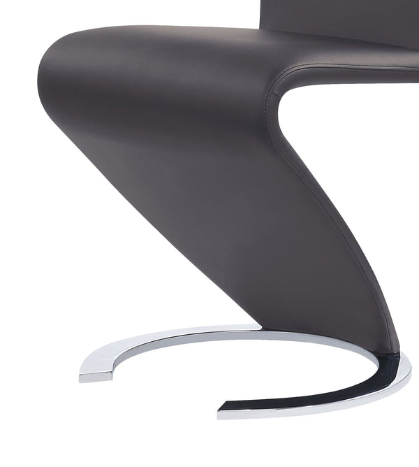 English Elm MARCUS Horseshoe Z-Shape Dining Chairs Set of 2 with Padded Faux Leather Seats and Solid Wood Frame Gray 28 L x 21 W x 22 H B201P226148