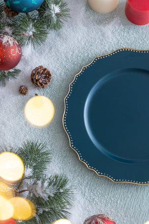 English Elm 8 Pack Plastic Charger Plates - 13.4-Inch Stylish Table Decor For Any Occasion, Easy To Clean! W2078P234116