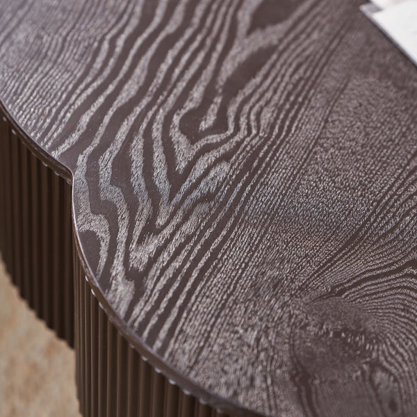 English Elm 31.50"modern Plum Blossom Coffee Table Dark Wood Veneer Storage Living Room Accent W757P357556