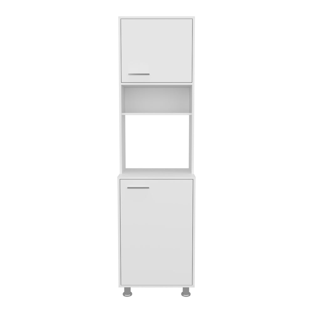 English Elm Cloudcroft White Pantry Cabinet for Kitchen & Living Room - Engineered Wood, Sleek Minimalist Storage Organized Durable B092P315579