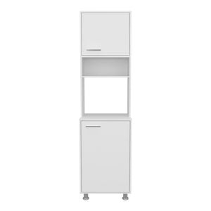 English Elm Cloudcroft White Pantry Cabinet for Kitchen & Living Room - Engineered Wood, Sleek Minimalist Storage Organized Durable B092P315579
