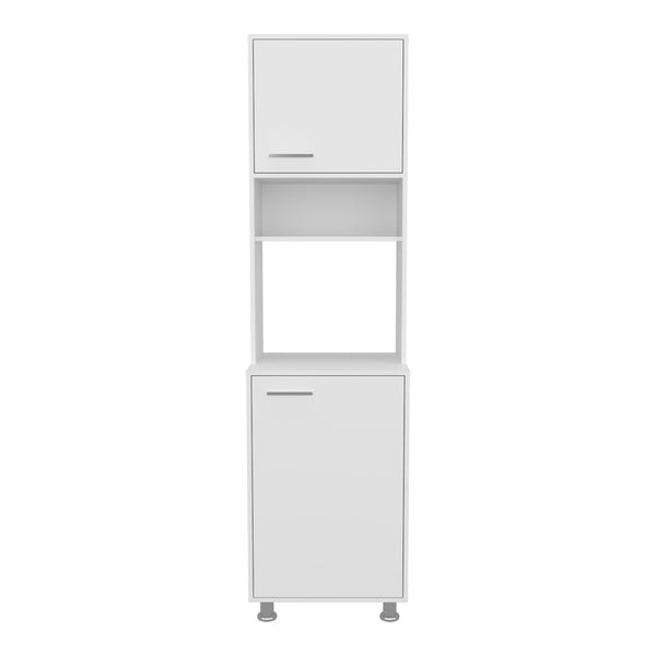 English Elm Cloudcroft White Pantry Cabinet for Kitchen & Living Room - Engineered Wood, Sleek Minimalist Storage Organized Durable B092P315579