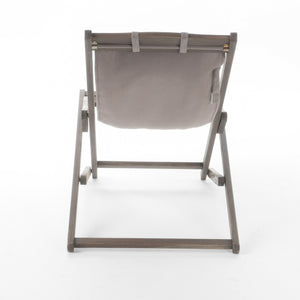 English Elm Christopher Knight Home® - NIKKI Sling Chair with Head Pillow — Portable Wood Frame Beach & Pool Lounger, Durable Polyester Fabric Grey 57 L x 26.75 W x 8.25 H 60059.00FEU