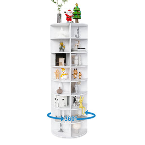 English Elm Rotating Seven Tier Shoe Tower Organizer Holds 28 Pairs with Spinning Base W2699P390458