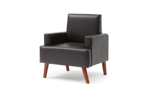 English Elm Ventura Tufted Velvet Accent Chair Compact Button Detail for Living Room or Bedroom Dark Brown B078P497891