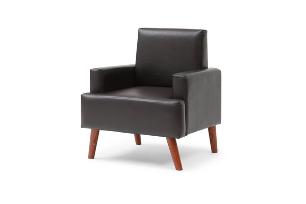 English Elm Ventura Tufted Velvet Accent Chair Compact Button Detail for Living Room or Bedroom Dark Brown B078P497891