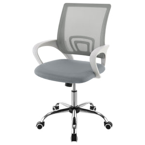 English Elm Anaheim Breathable Mesh Upholstered Office Chair with Chrome Base, Adjustable Height & Arms for Comfort LIGHT GREY B062P299804