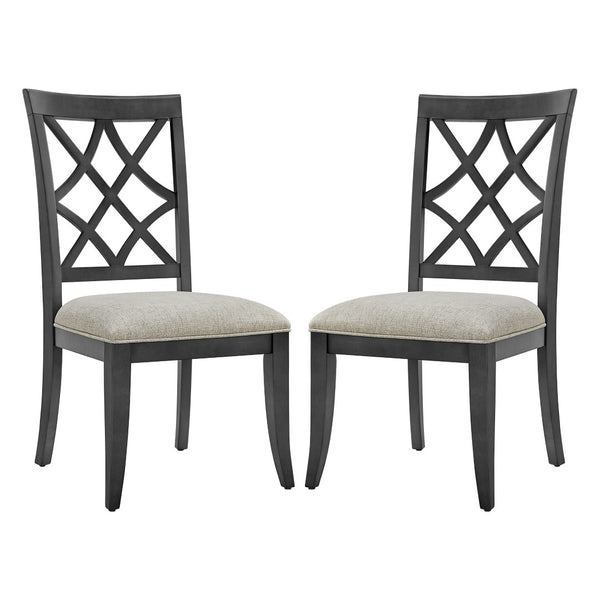 English Elm Wooden Frame Upholstered Dining Chairs Set Of 2 - Retro Mid-Century Style For Kitchen & Living Room W2582P205386-GIGA