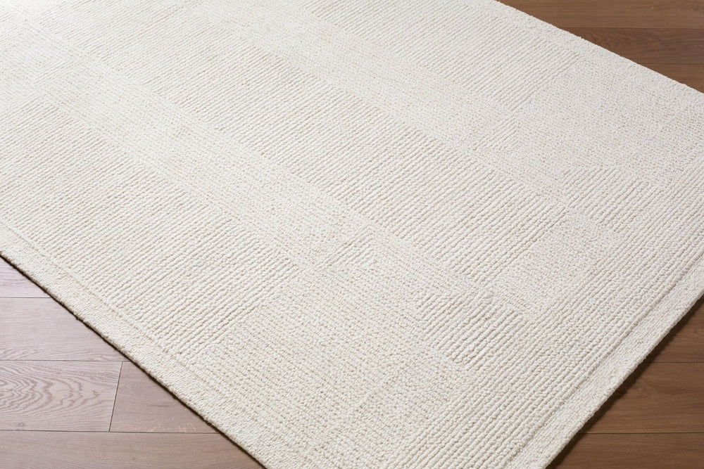 Livabliss Florian Hand Tufted Wool Area Rug Minimalist Modern Design for Large Living Spaces Ivory, Cream 5' x 7'6" EDFL2300-576