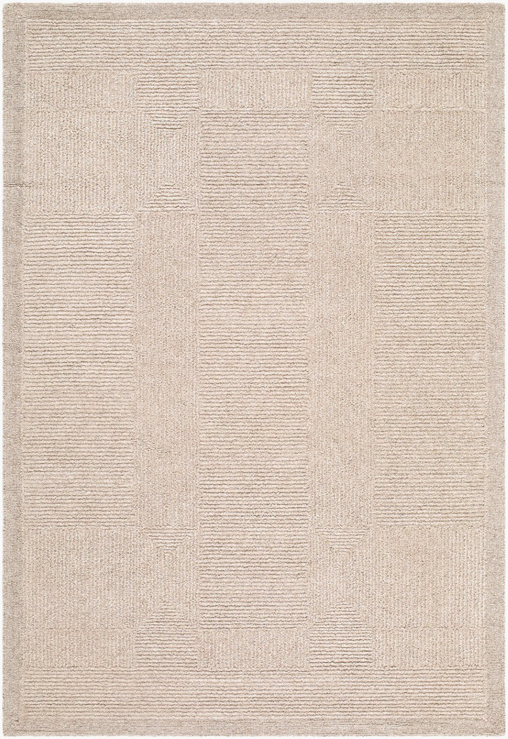 Livabliss Florian Hand Tufted Wool Area Rug Minimalist Modern Design for Large Living Rooms Sandstone, Beig 8' x 10' EDFL2302-810