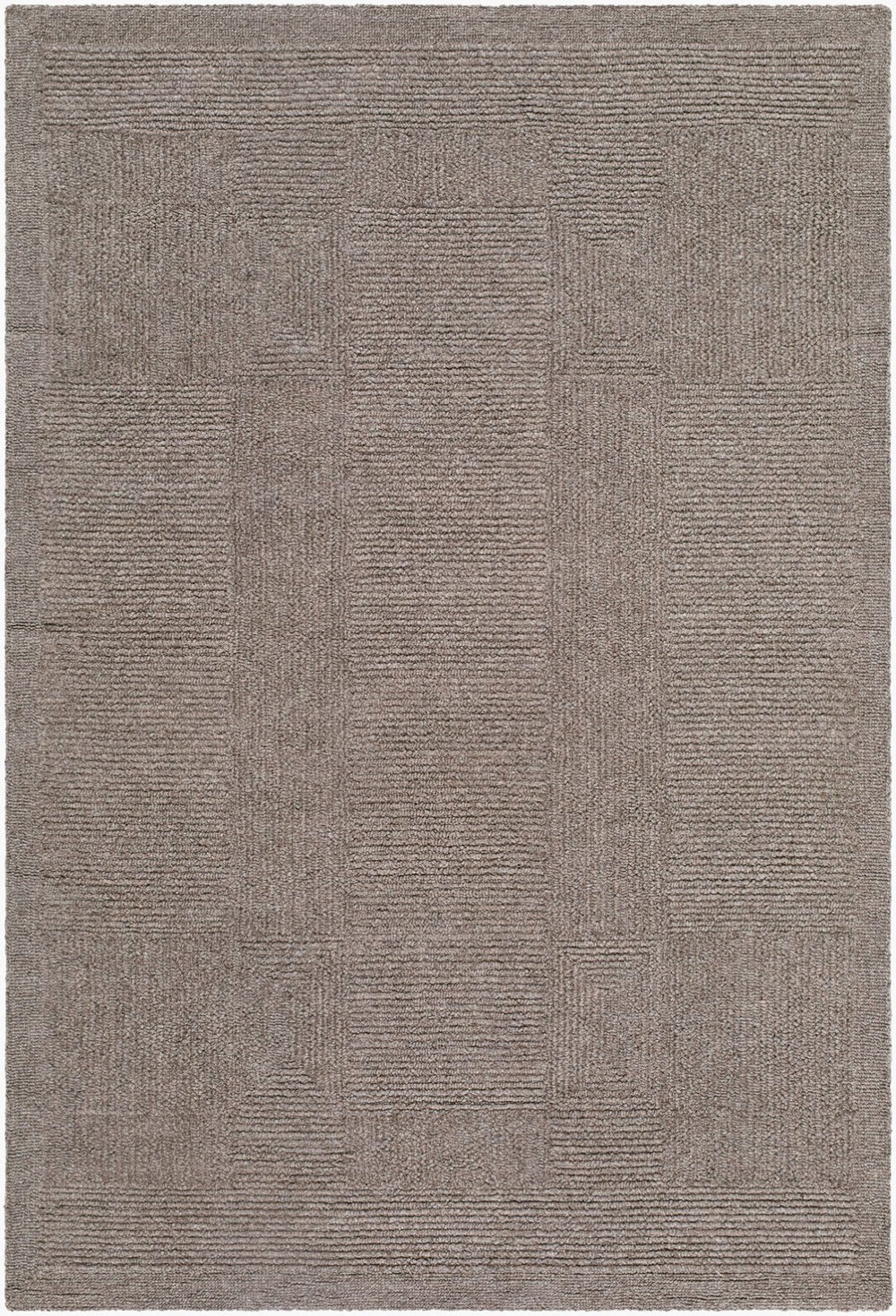 Livabliss Florian Hand Tufted Wool Area Rug Minimalist Design for Large Living Spaces Taupe, Beige 10' x 14' EDFL2303-1014