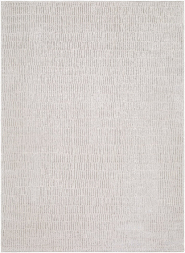 Livabliss Grenelle Turkish Woven Polyester Runner Rug for Hallways Entryways and Modern Interiors Ivory, Silver G 6'7" x 9' EDGN2300-679